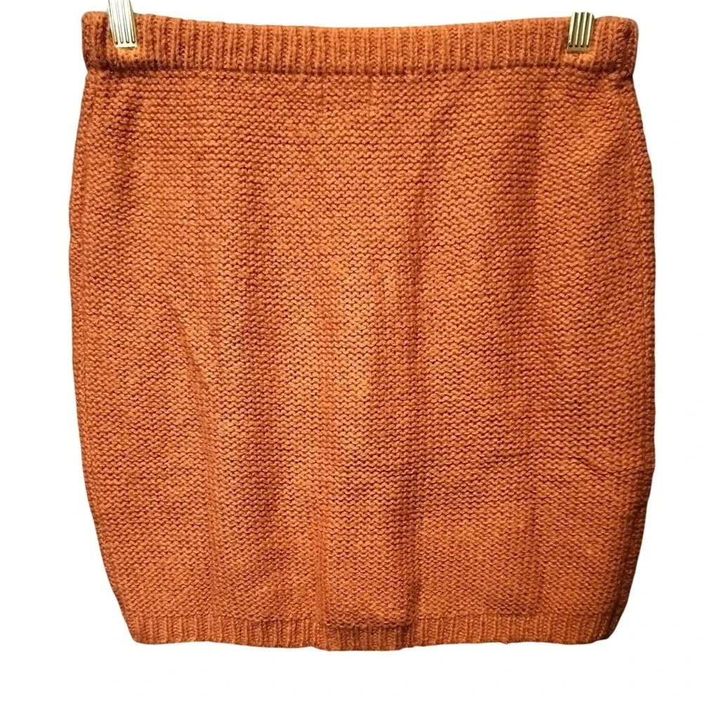 Sunset and‎ Sixth Orange Cable Knit Sweater Skirt Set Size Medium